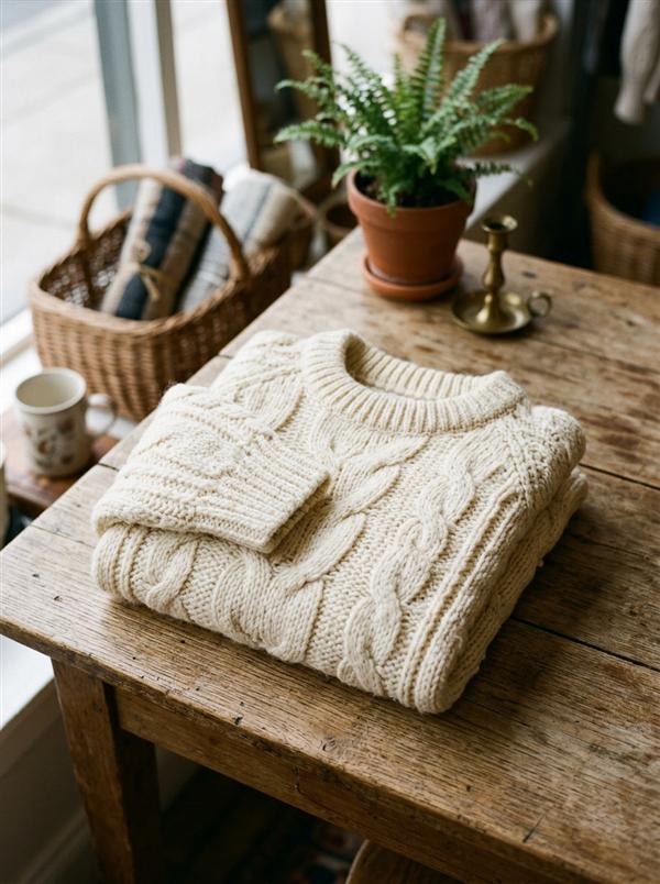Sweater Rajut Cable Cream